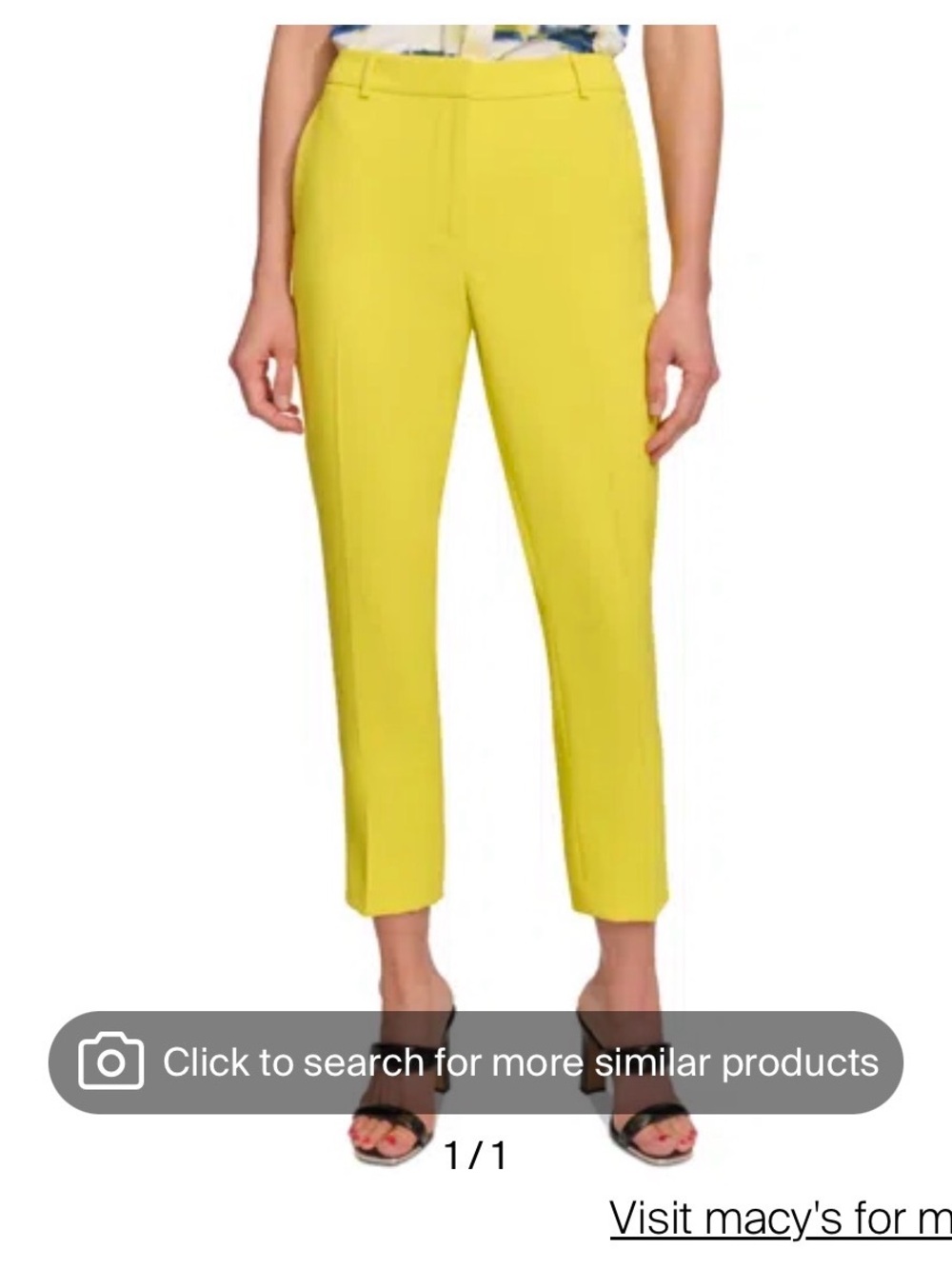 DKNY Yellow Green Ankle Pants